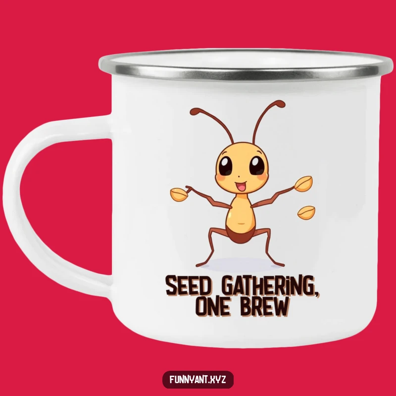 Funny Juggling Ant Camping Mug: Busy Camp Life, Multitasking Outdoors, Fun Funny Gift