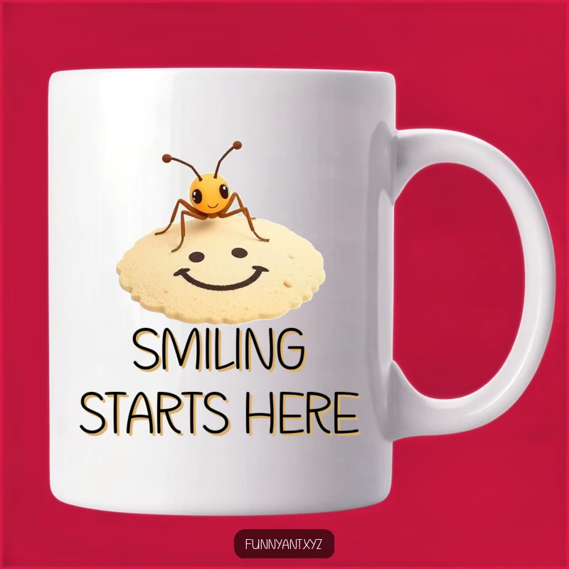 Funny Ant Artist Mug: Smiley Sand Drawing, A Humorous Gift