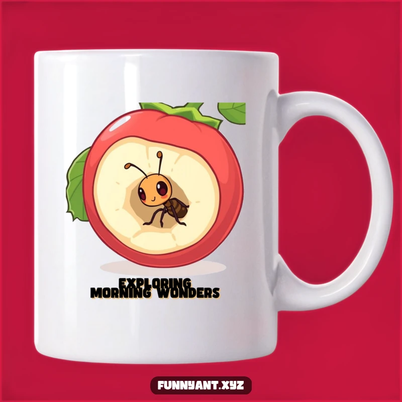 Funny Curious Ant Mug: Berry Explorer Cup, Tiny Adventure, Perfect Cute Funny Gift