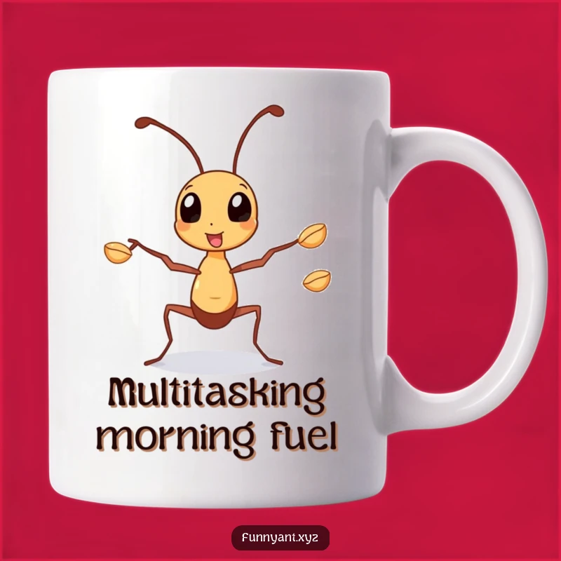 Funny Juggling Ant Mug: Busy Bee Cup, Multitasking Marvel, Hilarious Funny Gift