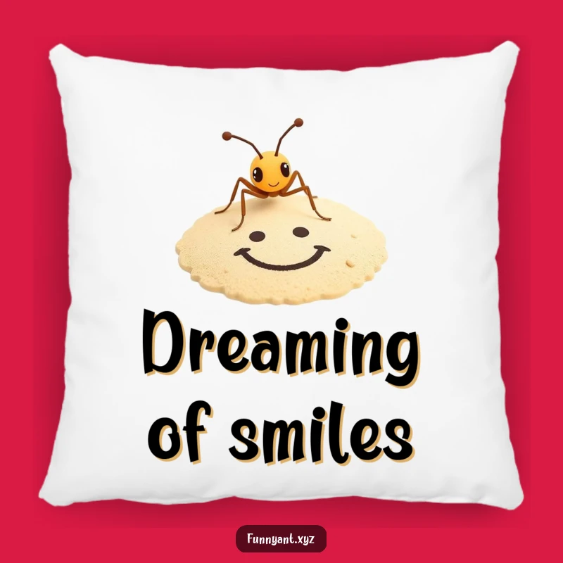 Funny Accent Pillow: Ant Artist Sand Drawing, Cozy Humor