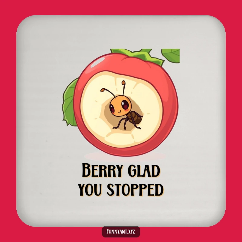 Funny Curious Ant Coaster: Berry Protection, Cute Decor, Stylish Funny Gift Set