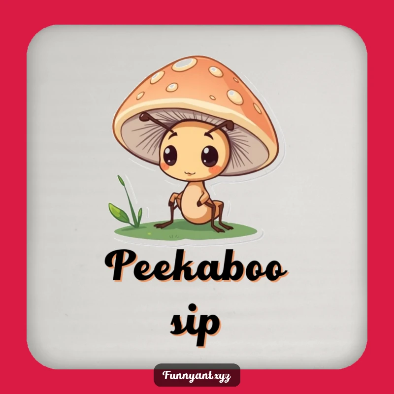 Funny Ant Mushroom Coaster: Protect Surfaces Gently, Cute Funny Gift