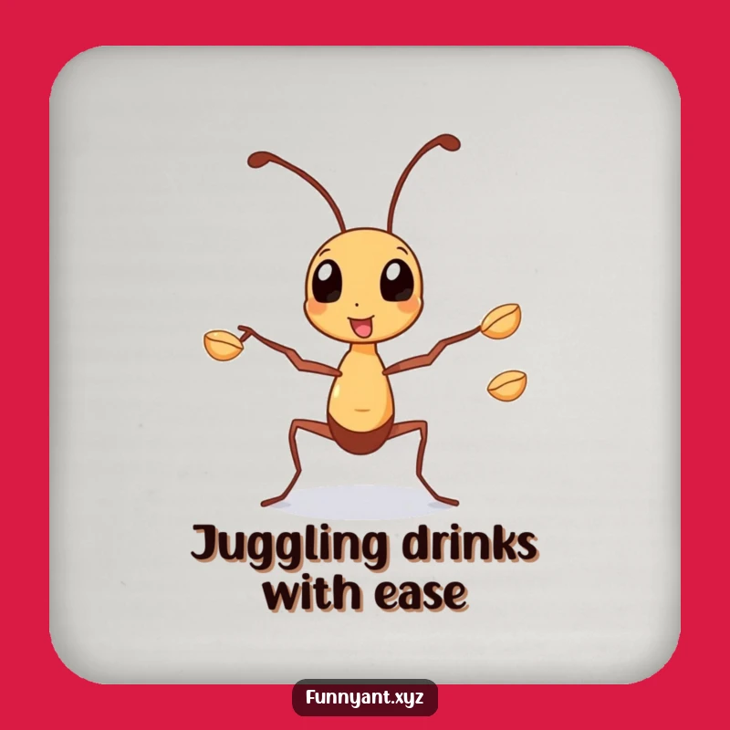 Funny Juggling Ant Coaster: Busy Protection, Multitasking Style, Chic Funny Gift Set