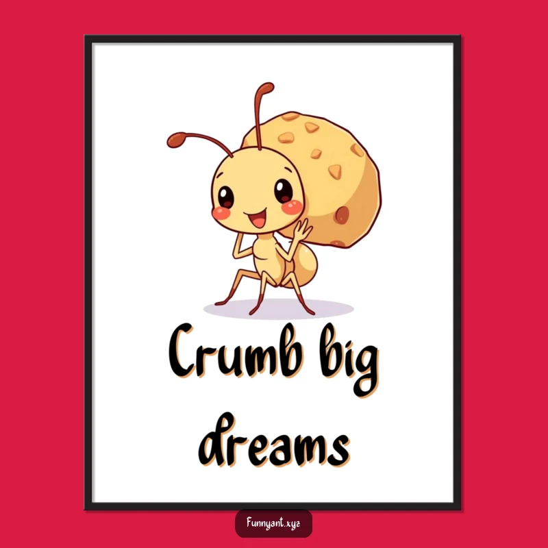Funny Ant Big Crumb Poster: Motivational Art, Ideal Funny Gift Decor