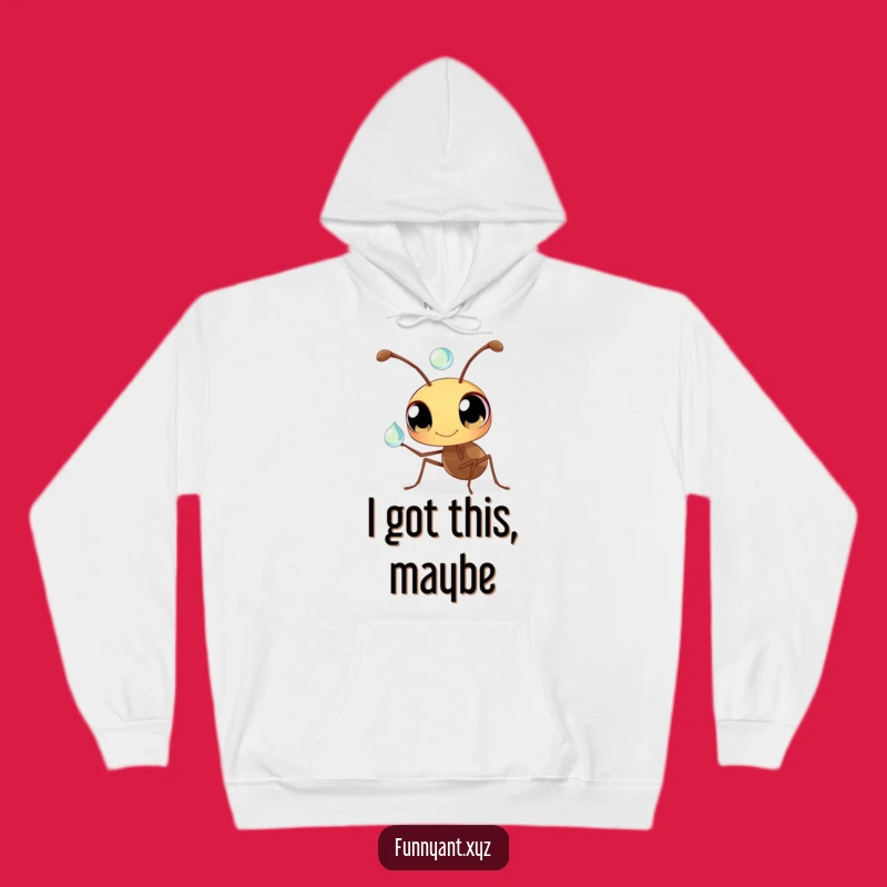 Cozy Funny Ant Hoodie: Curious Insect Balancing Dewdrop, The Ultimate Funny Gift Wardrobe