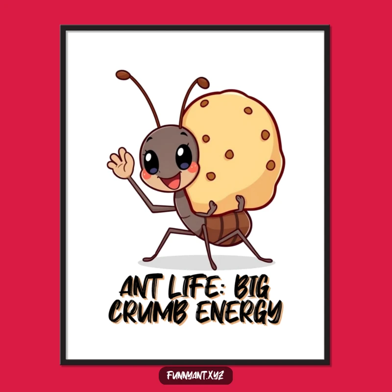 Free Printable Wall Art: Kawaii Ant Crumb - Funny Downloadable Art Gift