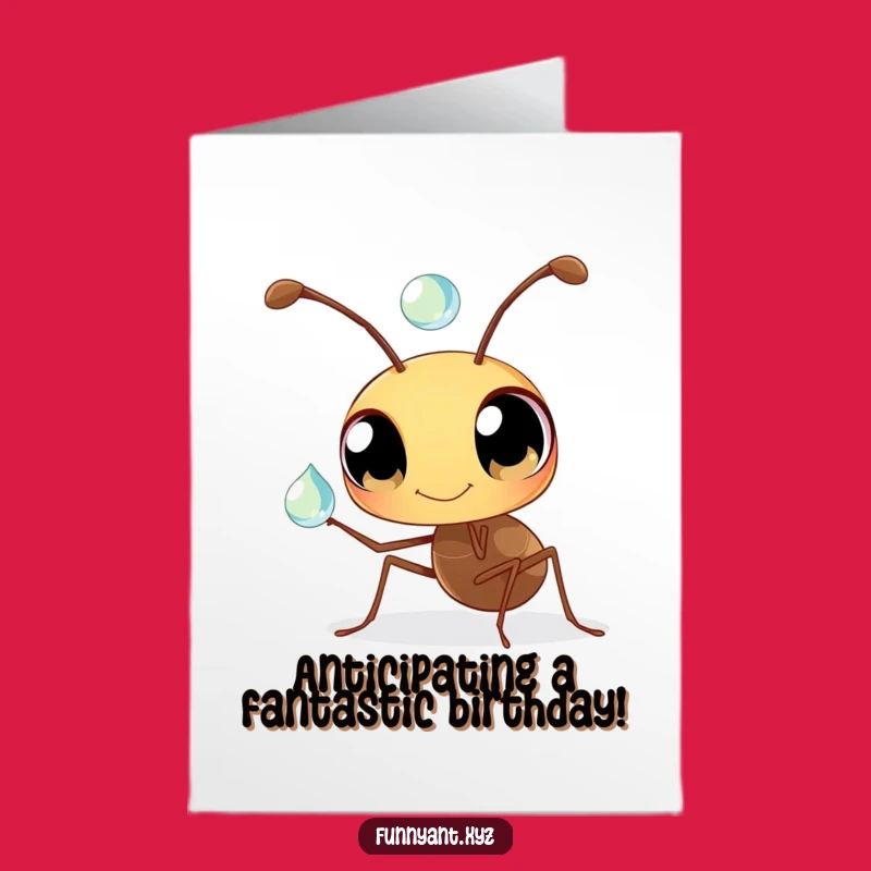 Free Printable Birthday Card: Curious Ant Dewdrop Humor, Funny Downloadable Gift for Him or Her
