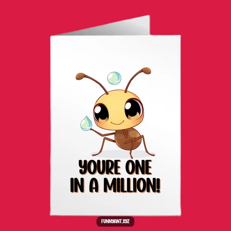Free Printable Congrats Card: Amazing Ant Achiever, Dewdrop Balance Humor, Downloadable Gift Idea