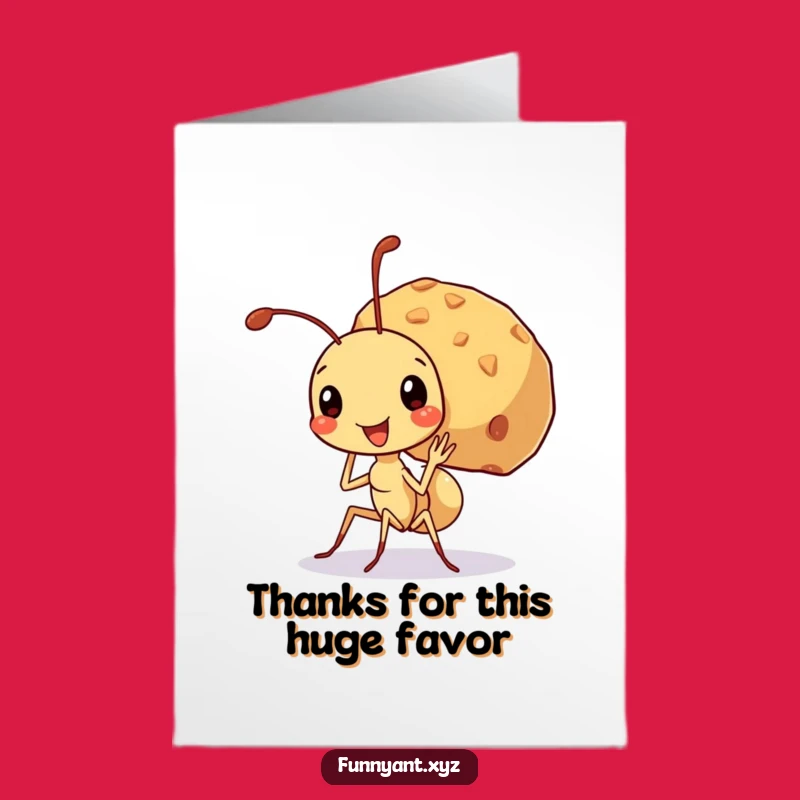 Free Printable Thank You Card: Funny Ant With Crumb, Sweet DIY Downloadable Gift!