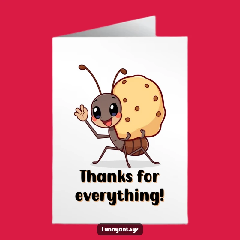 Free Printable Thank You Card: Kawaii Ant Crumb - Funny Downloadable Gift