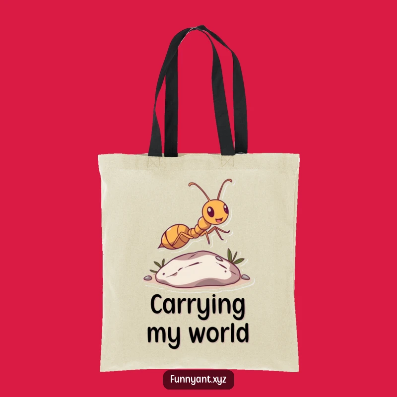 Funny Ant Leaping Pebble Tote Bag: Carry your essentials with a smile, a funny gift.