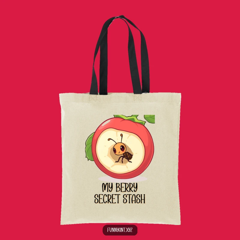 Funny Curious Ant Tote Bag: Berry Discovery, Cute Carry-All, Practical Funny Gift